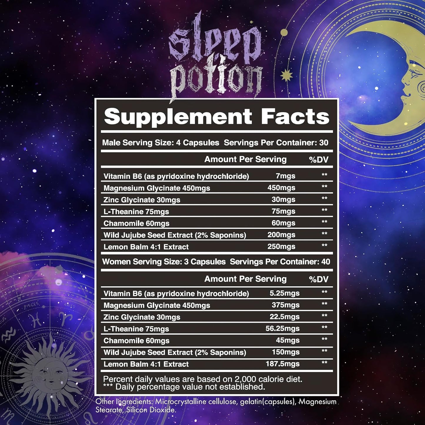 Sleep Aid Supplement with Magnesium, Zinc Glycinate, Chamomile, L-Theanine, and Vitamin B6 | 120 Capsules by Kingdom Supplements
