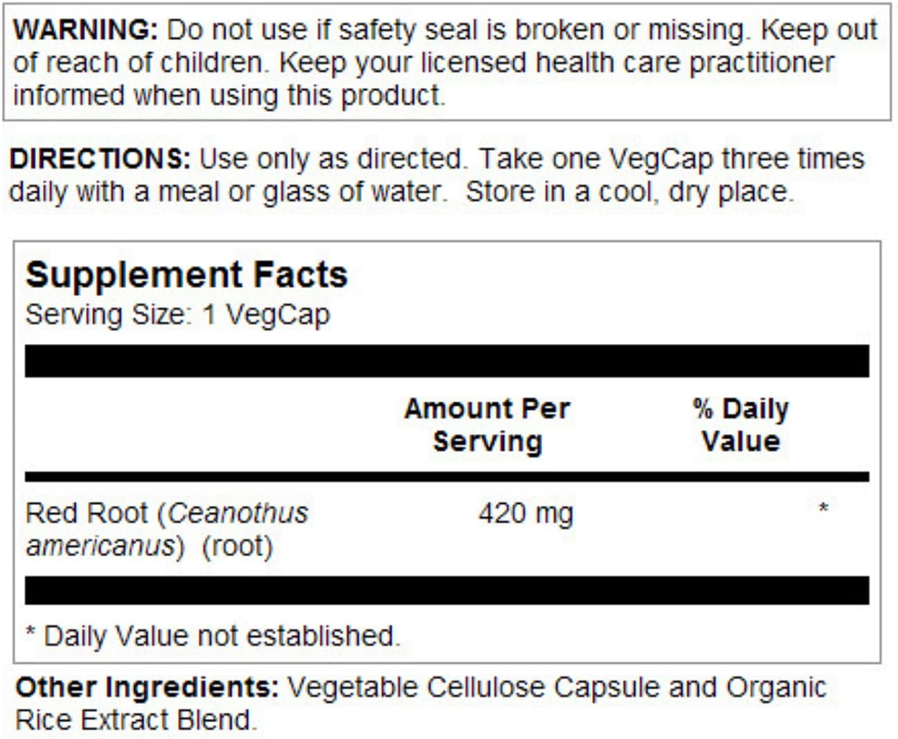 Solaray Red Root Capsules - 420mg, 100 Count - Natural Herbal Supplement