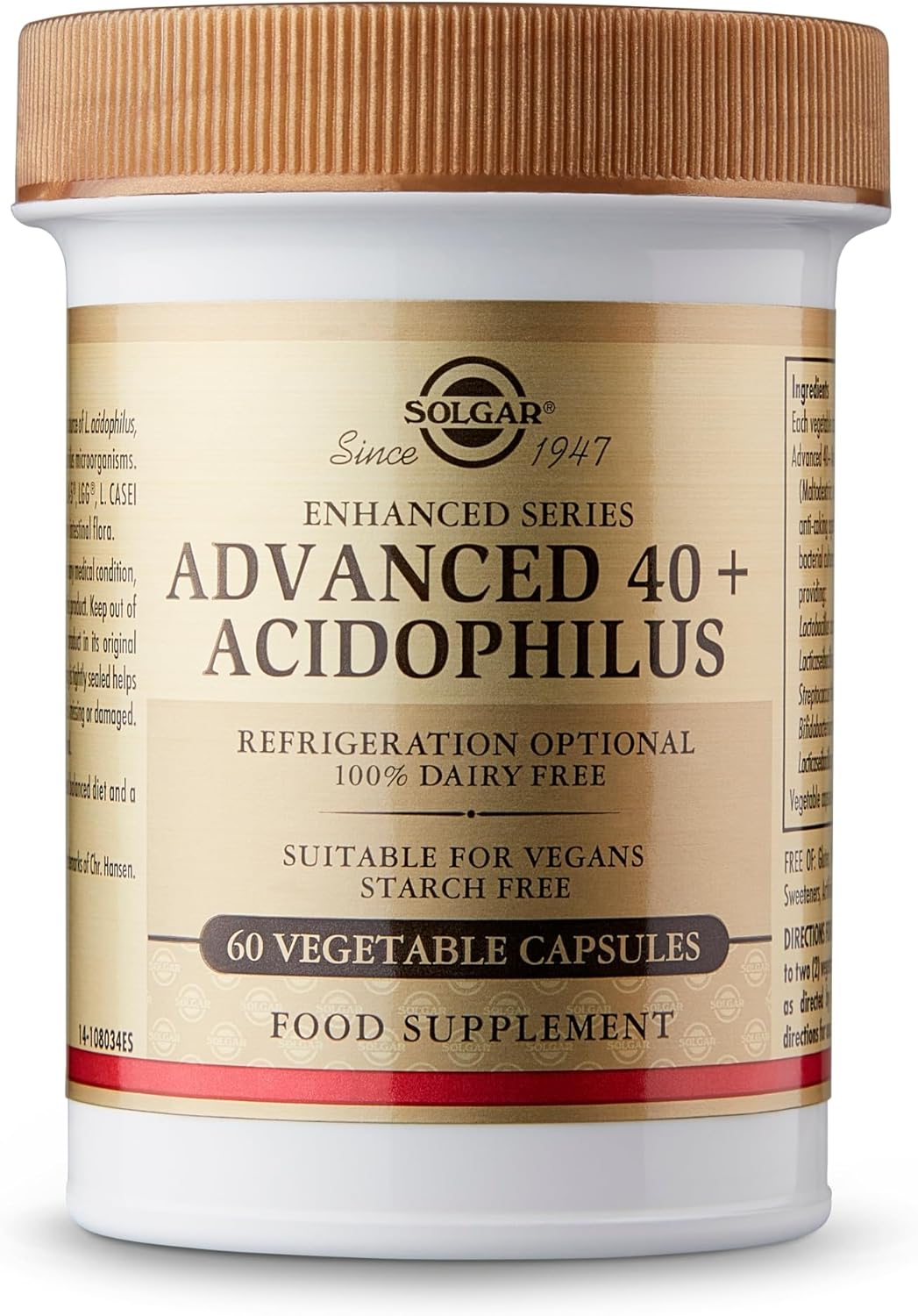 Solgar Advanced 40+ Acidophilus Supplement - 60 Vegetable Capsules