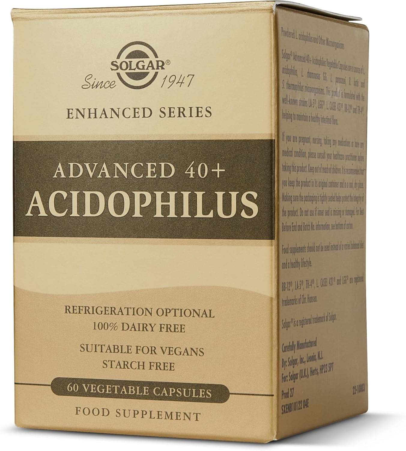Solgar Advanced 40+ Acidophilus Supplement - 60 Vegetable Capsules