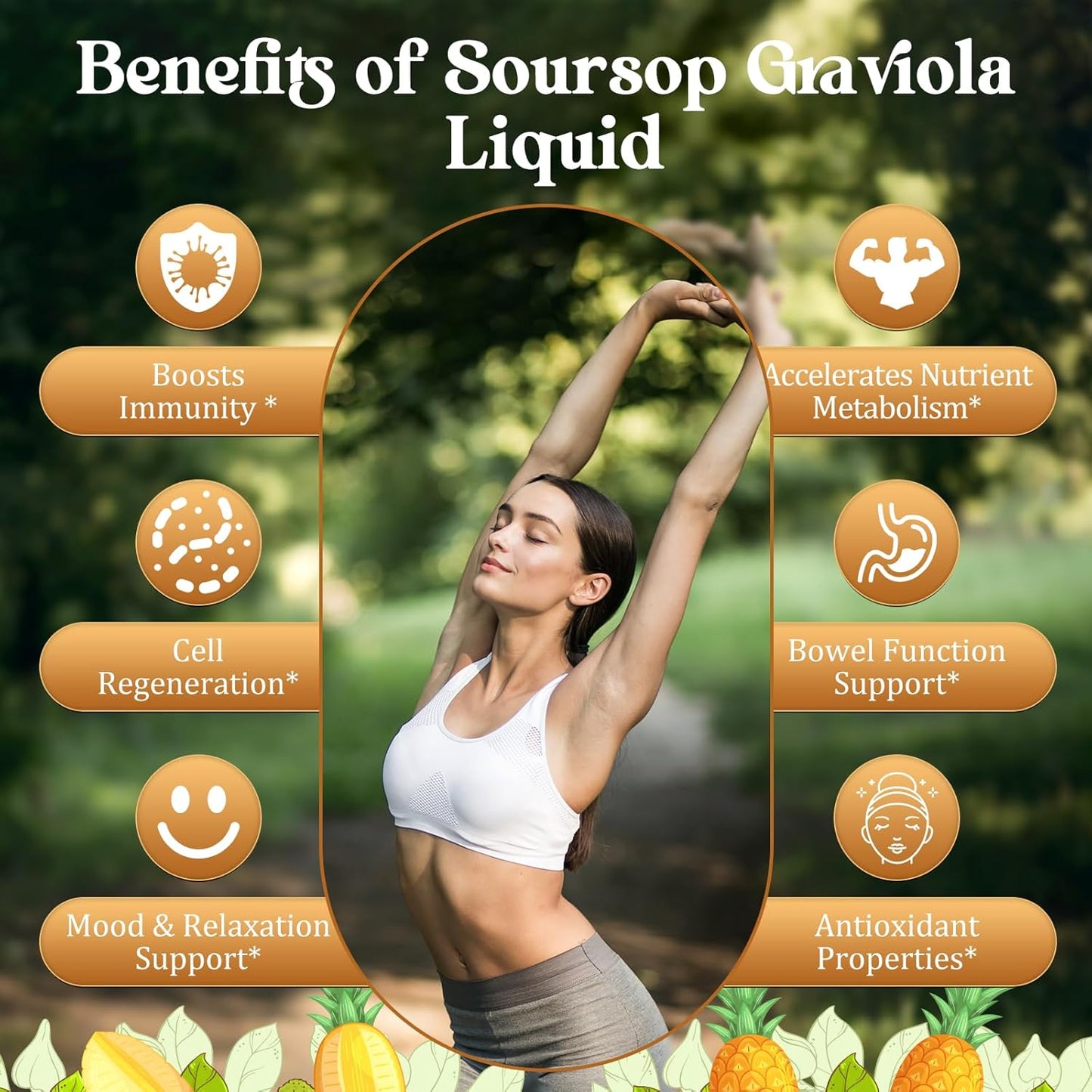 Soursop Bitters Liquid with Sea Moss, Turmeric, and Vitamins for Immune and Digestive Support - 2 fl oz Pineapple Flavor