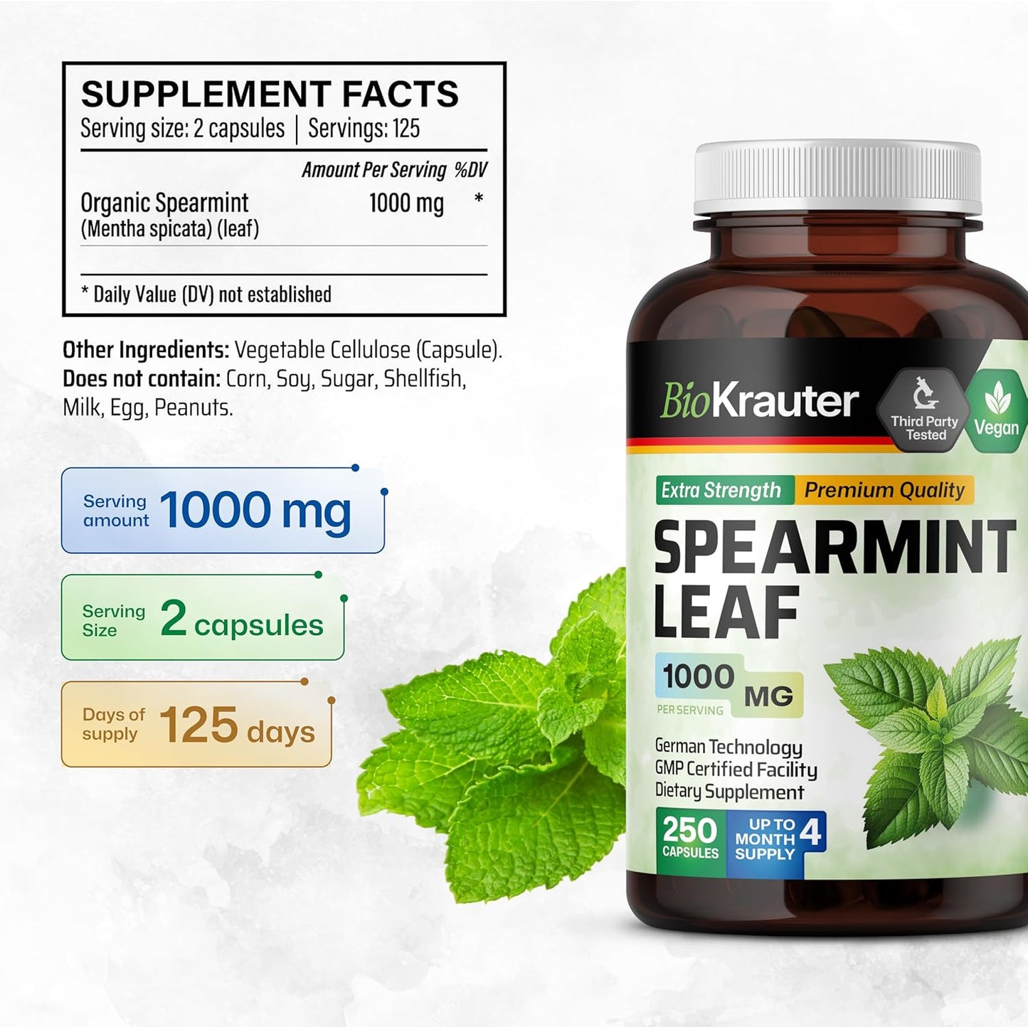 Spearmint Capsules and Magnesium Gummies Combo Pack - 250 Capsules & 90 Gummies