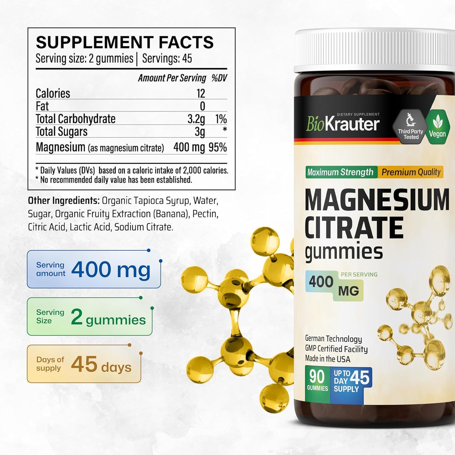 Spearmint Capsules and Magnesium Gummies Combo Pack - 250 Capsules & 90 Gummies
