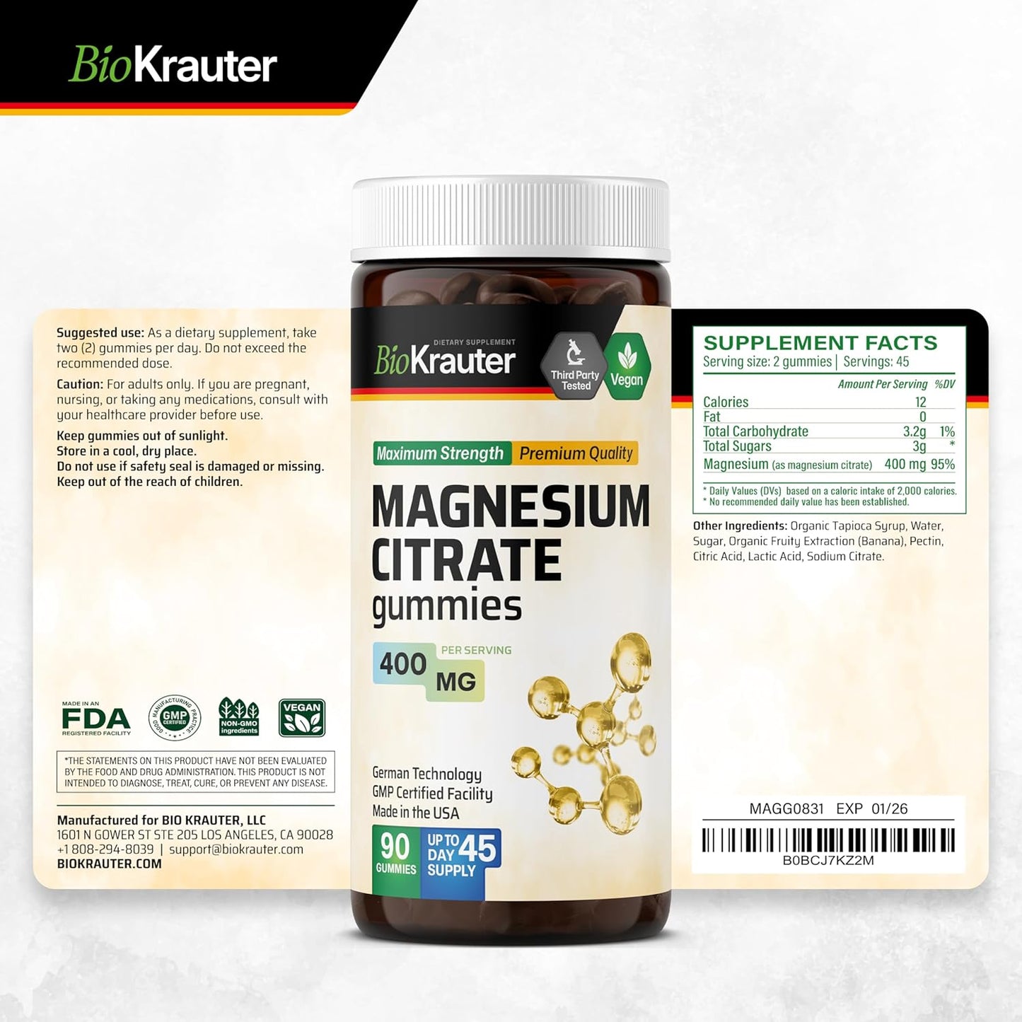 Spearmint Capsules and Magnesium Gummies Combo Pack - 250 Capsules & 90 Gummies