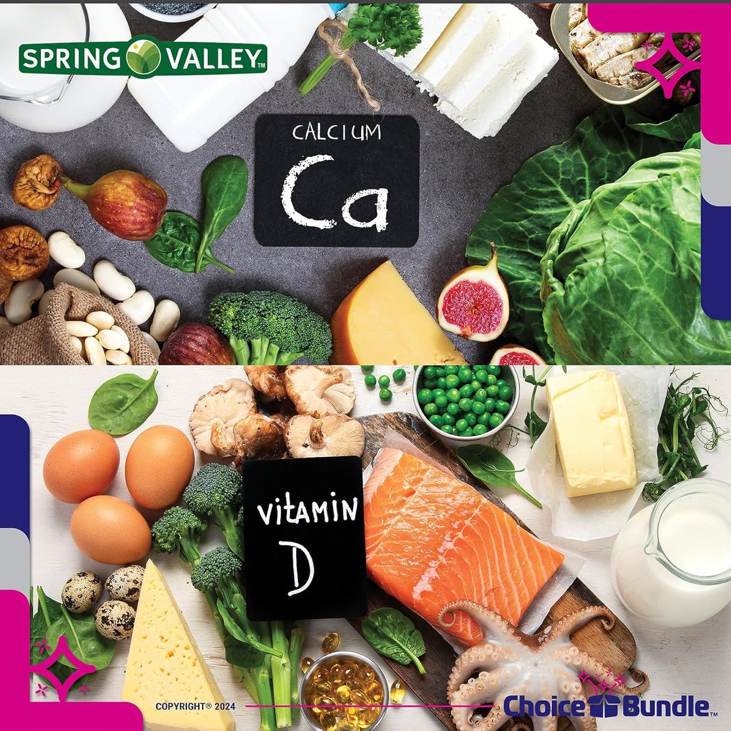 Spring Valley Calcium 500 mg + Vitamin D Gummies Bundle - 400 Ct Total + Vitamin Guide & Pill Container