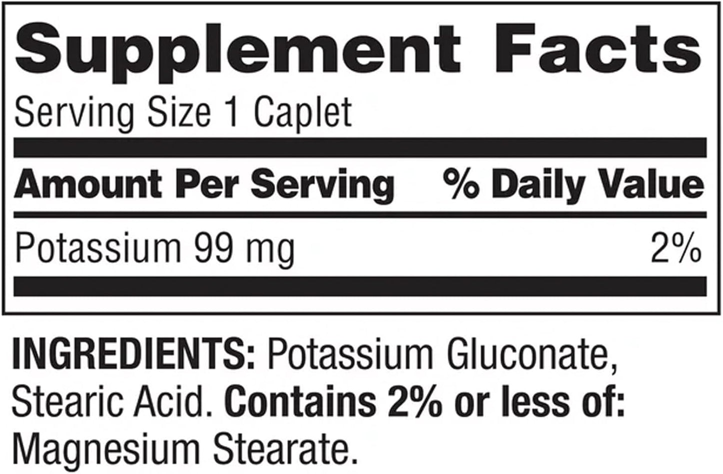 Spring Valley Potassium Dietary Supplement Caplets for Heart Health, 99 mg, 250 Count with Ravazzii Sticker