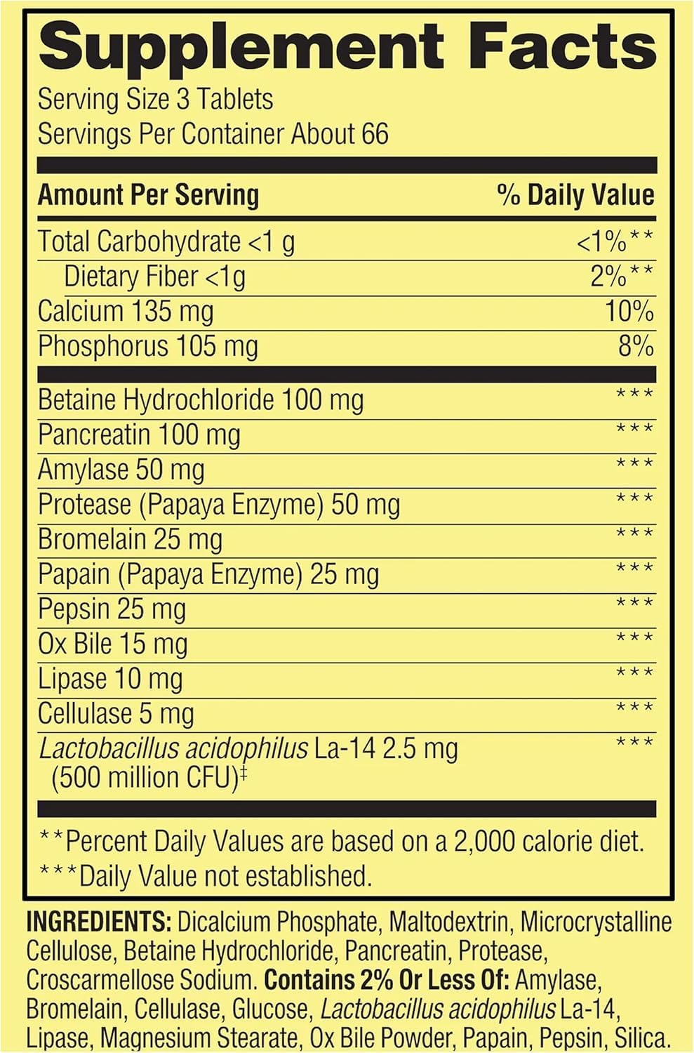 Spring Valley Probiotic Supplement with Digestive Enzymes - 200 Tablets for Men and Women - Supports Gut Health and Digestion with Acidophilus and Prebiotics
