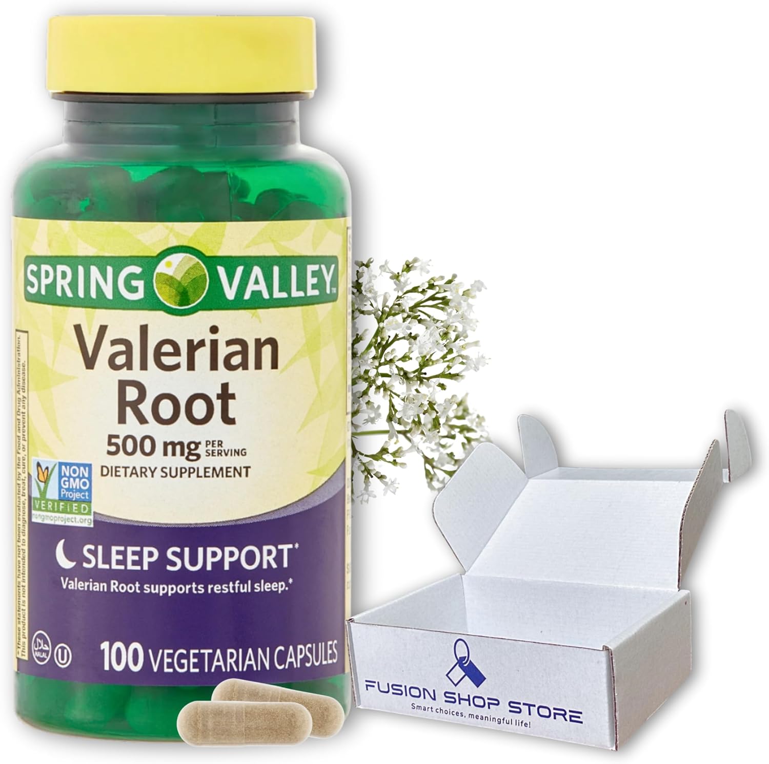 Spring Valley Valerian Root 500mg Vegan Capsules - 100 Ct, Boxed - Fusion Shop Store