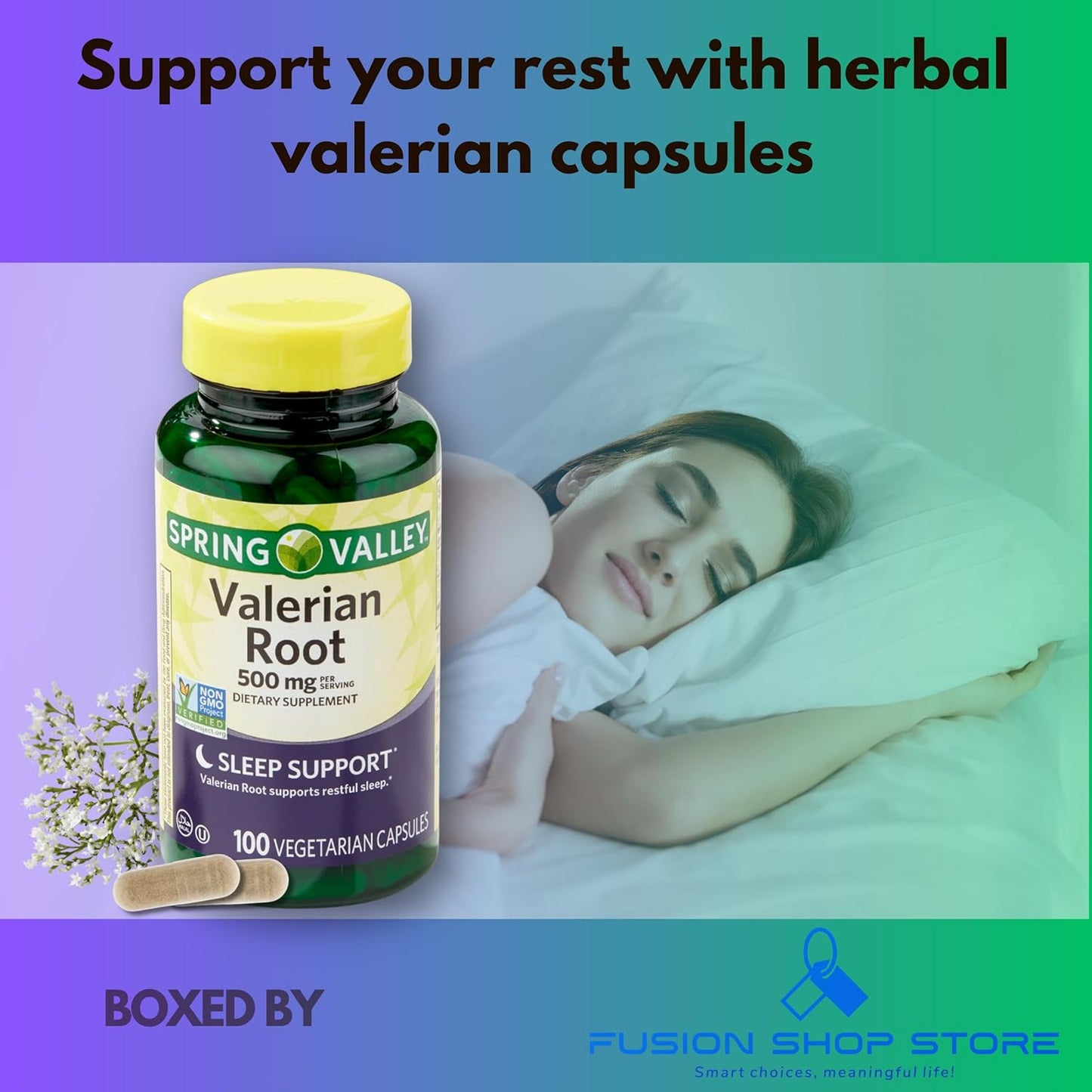 Spring Valley Valerian Root 500mg Vegan Capsules - 100 Ct, Boxed - Fusion Shop Store