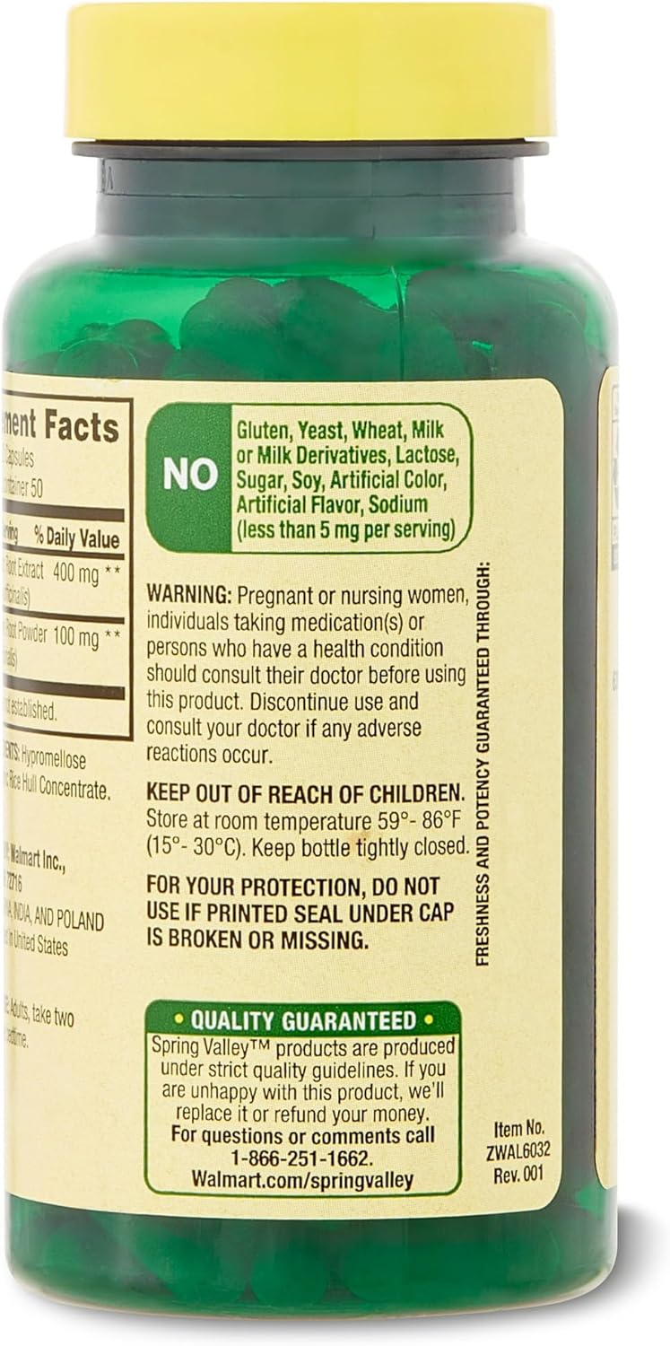 Spring Valley Valerian Root 500mg Vegan Capsules - 100 Ct, Boxed - Fusion Shop Store