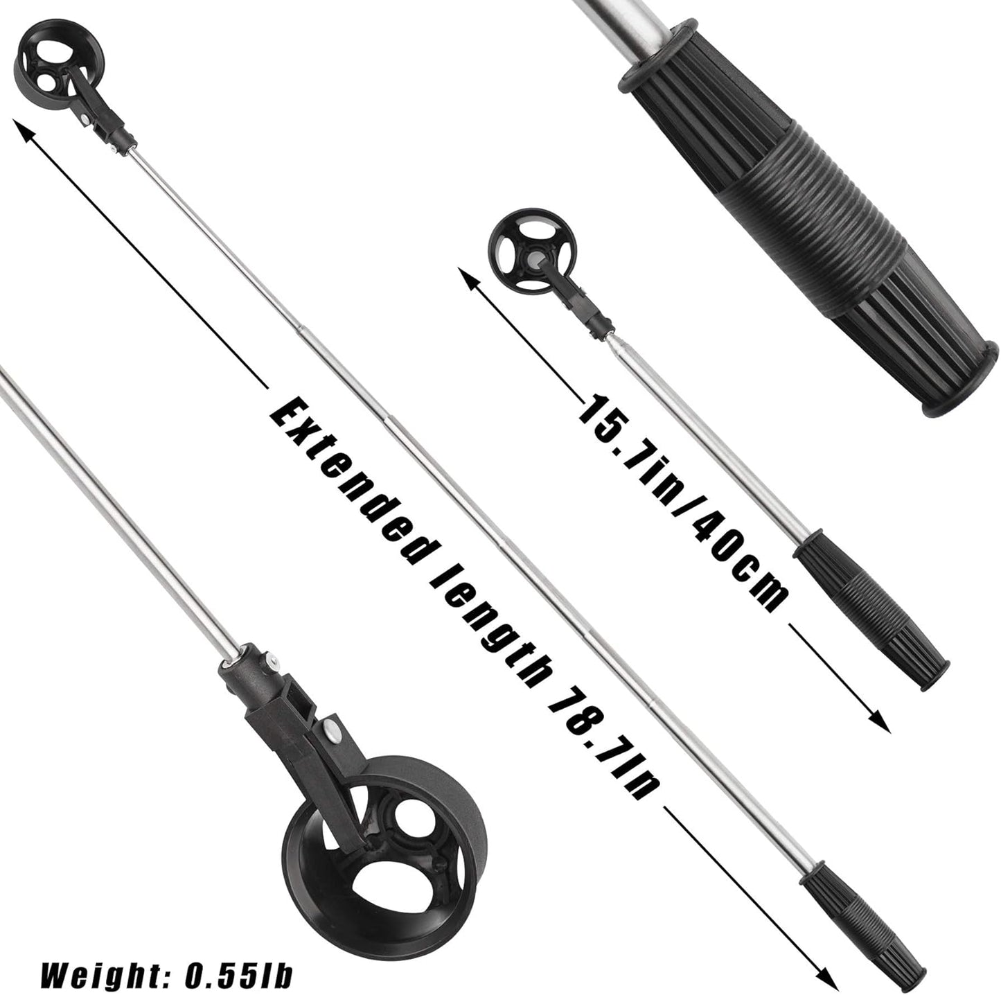 Stainless Steel Extendable Golf Ball Retriever with 2 Grabbers - Lightweight Telescopic Tool for Water Hazards - Ideal Golf Accessory for Men
