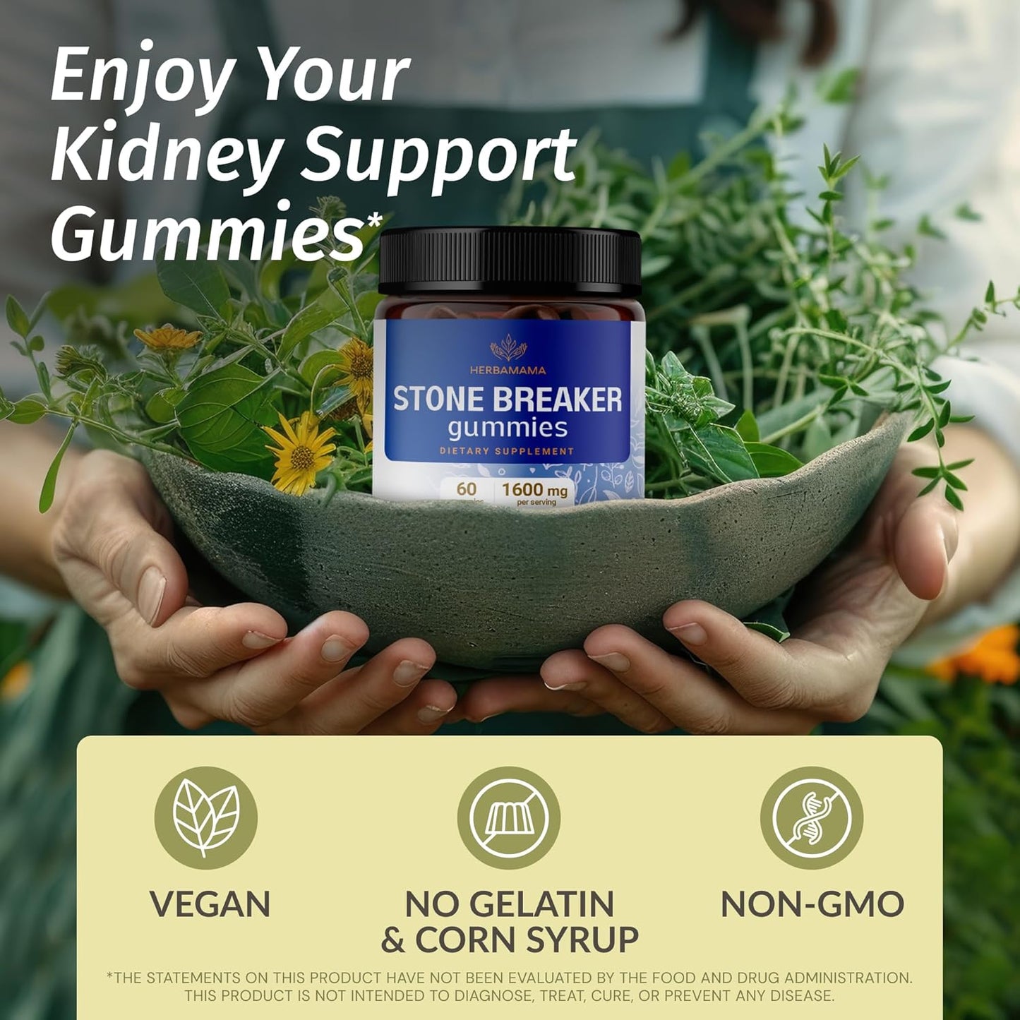 Stone Breaker & Magnesium Kit: 1600mg Chanca Piedra & 400mg Magnesium Citrate Gummies - Vegan, Non-GMO - 2 Pack