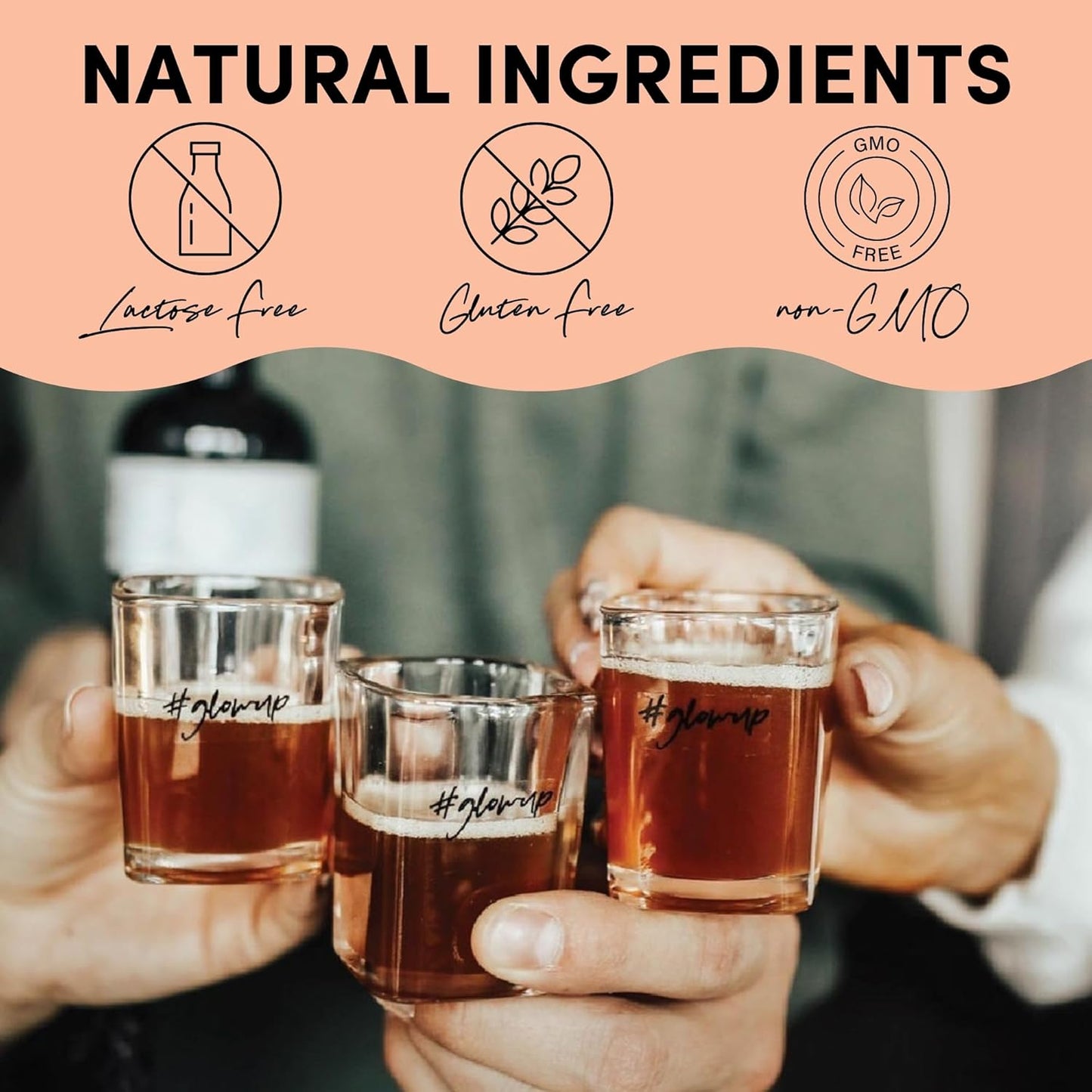 Strawberry Banana Collagen Protein Drink | Liquid Collagen with Biotin and Hyaluronic Acid | Hair, Skin, Nails, and Joints Support | Beauty and Skin Care Supplement