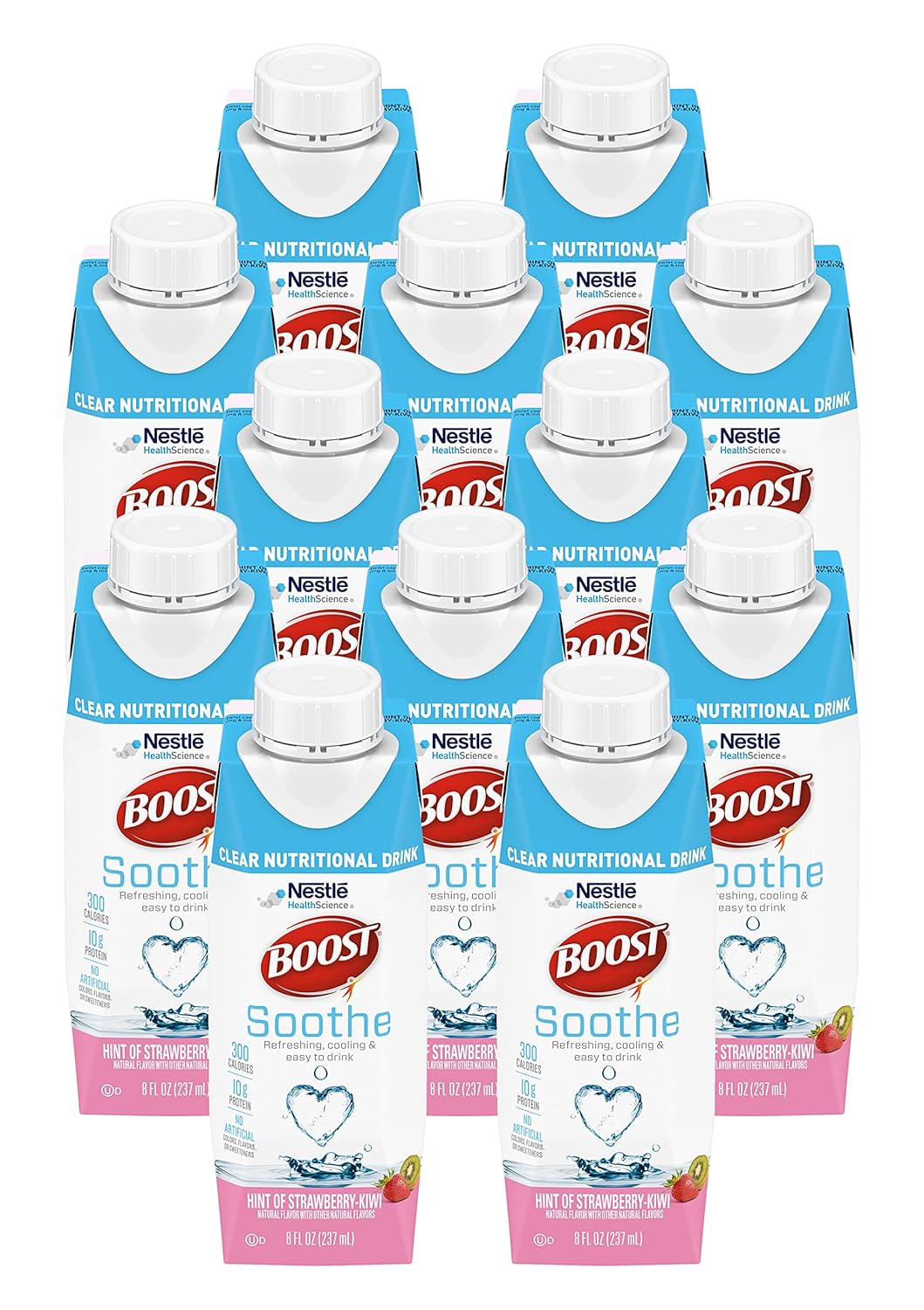 Strawberry Kiwi Nutritional Drink, 8 Fl Oz (Pack of 12) - Boost Your Health with Soothing Clear Formula