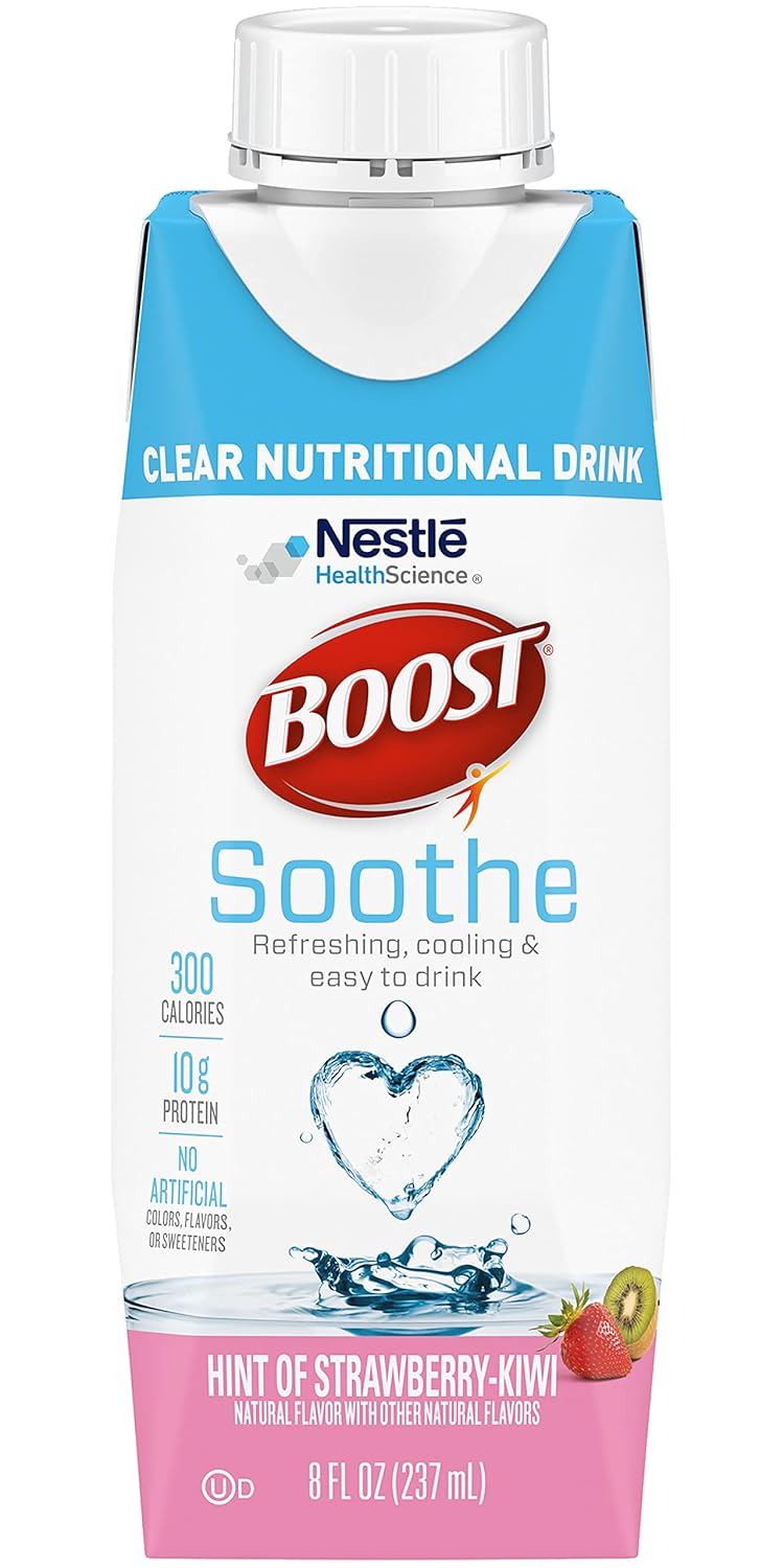 Strawberry Kiwi Nutritional Drink, 8 Fl Oz (Pack of 12) - Boost Your Health with Soothing Clear Formula