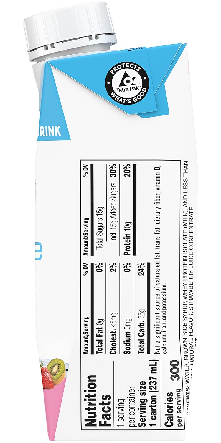 Strawberry Kiwi Nutritional Drink, 8 Fl Oz (Pack of 12) - Boost Your Health with Soothing Clear Formula