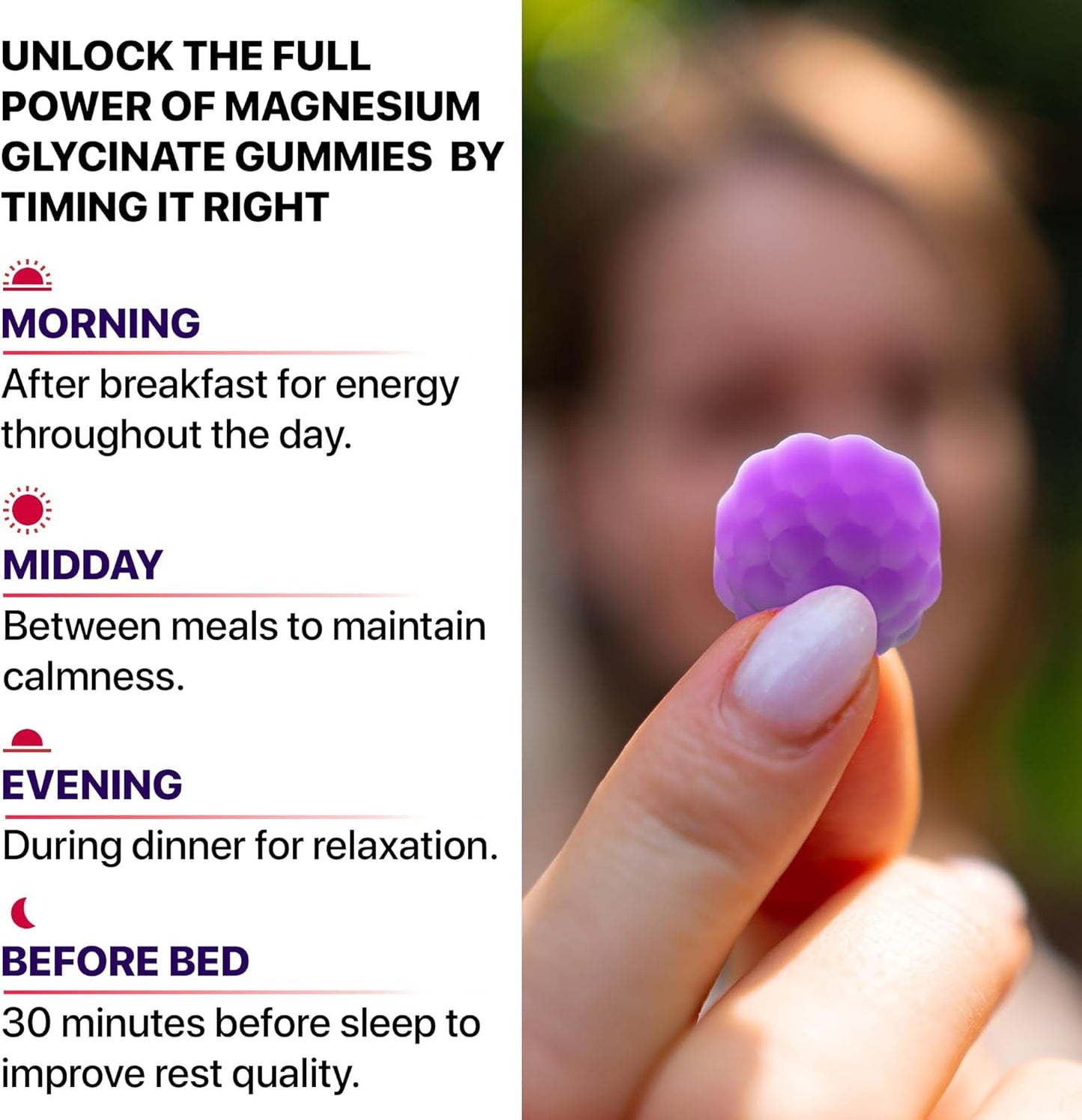 Stress Relief Magnesium Gummies for Adults - 400mg, Sugar-Free with Taurine & Magnesium Malate by PERFECTFIT365
