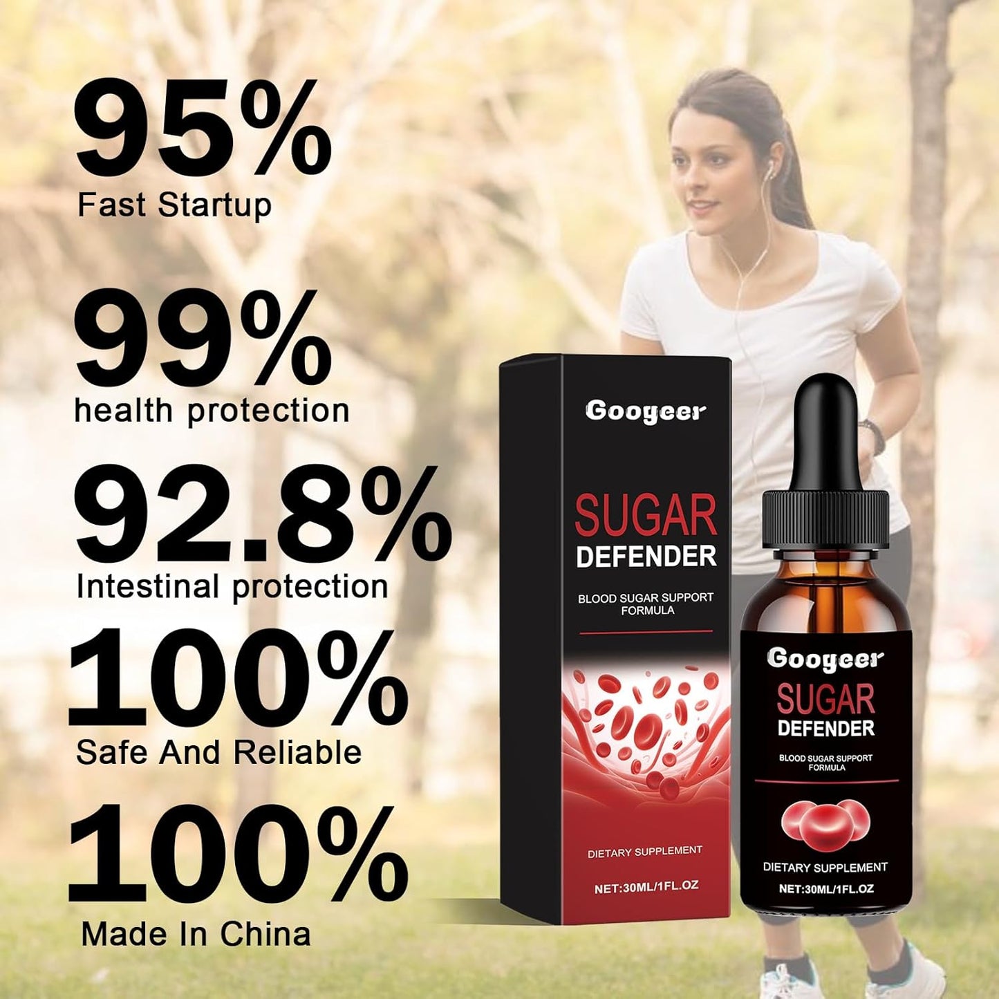 Sugar Defender Supplement Drops for Energy and Circulation Support - 2 Pack