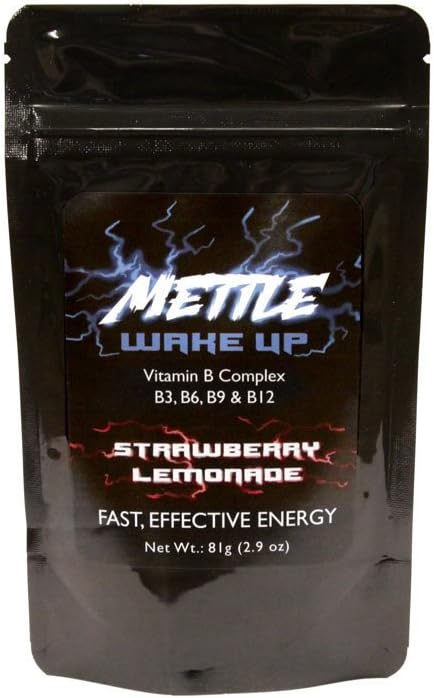 Sugar-Free Energy Drink Powder Mix - 100 Servings, 200mg Caffeine - Mettle Strawberry Lemonade Flavor