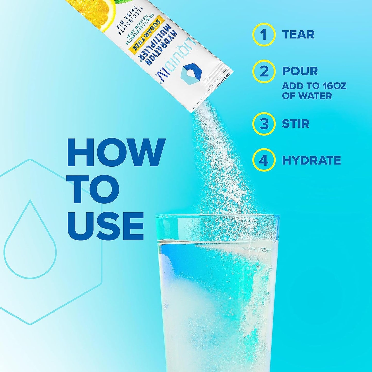 Sugar-Free Lemon Lime Hydration Powder Packets - 15 Sticks | Electrolyte Drink Mix with Easy Open Single-Serving Stick | Non-GMO | Liquid I.V.