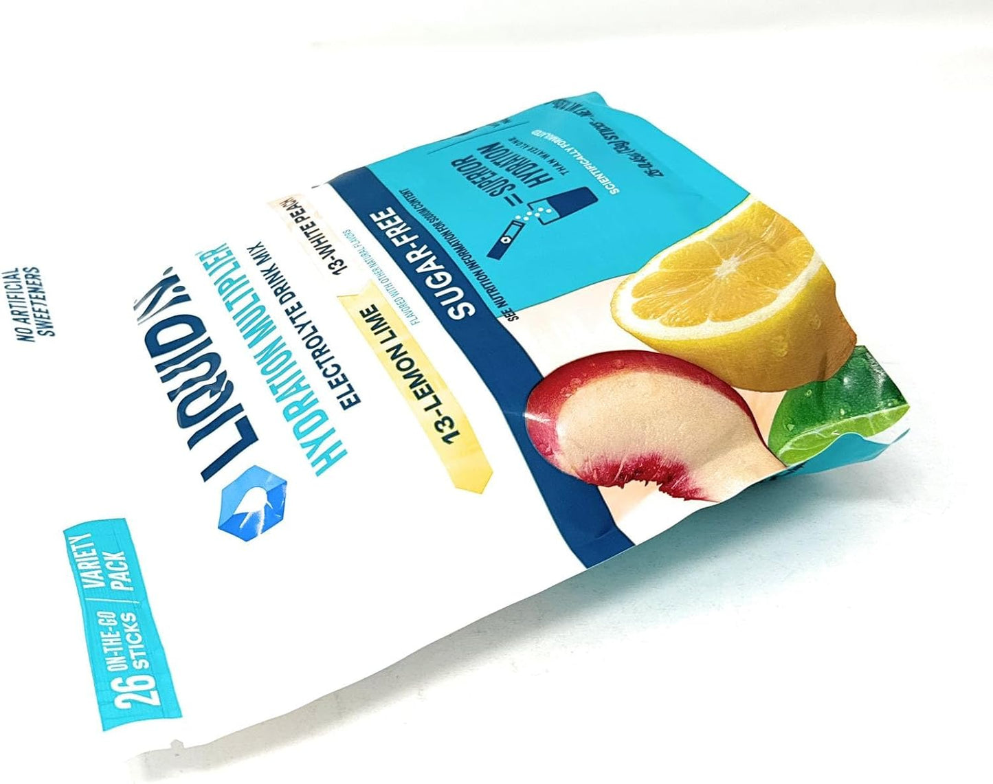 Sugarfree Liquid I.V. Hydration Multiplier Lemon Lime & White Peach - 26 Sticks