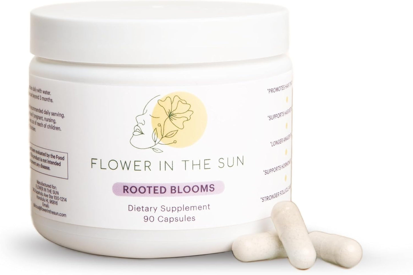 Sunflower Hair Growth Supplement: Strengthen Fragile Hair, Prevent Breakage, Support Length Retention - 90 Capsules