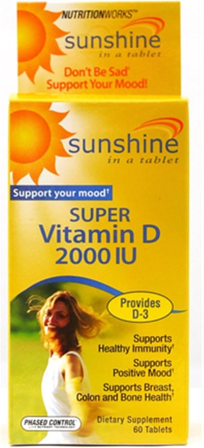 Sunshine Super Vitamin D Tablets - 2000 IU - 60 Count by Windmill Health Products