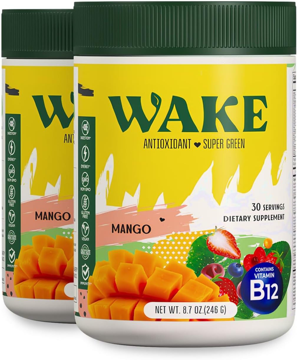 Superfood Antioxidant Blend with Spirulina & Chlorella, Vitamin B12, Probiotics, Enzymes, Acai Berry & Camu Camu - Non-GMO Vegan Powder