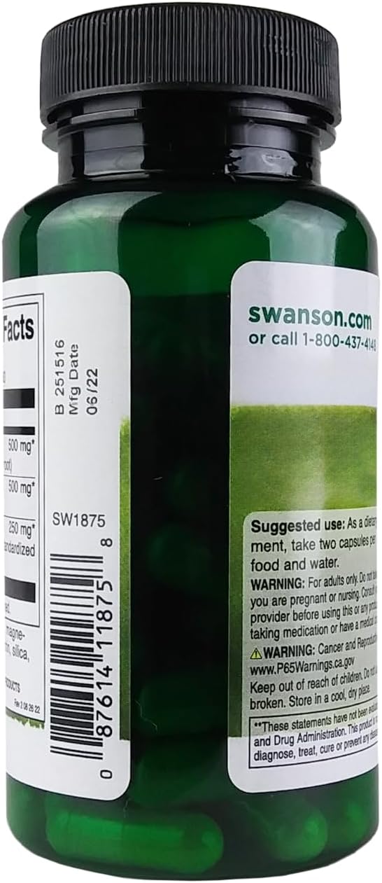 Swanson Berberine Plus Capsules - 3-in-1 Formula with Bitter Melon & Milk Thistle (60 ct)