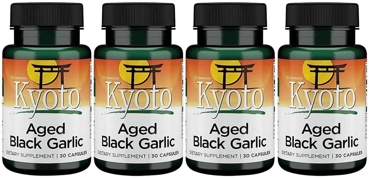 Swanson Kyoto Aged Black Garlic Capsules 650mg - 4 Pack