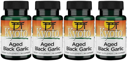 Swanson Kyoto Aged Black Garlic Capsules 650mg - 4 Pack