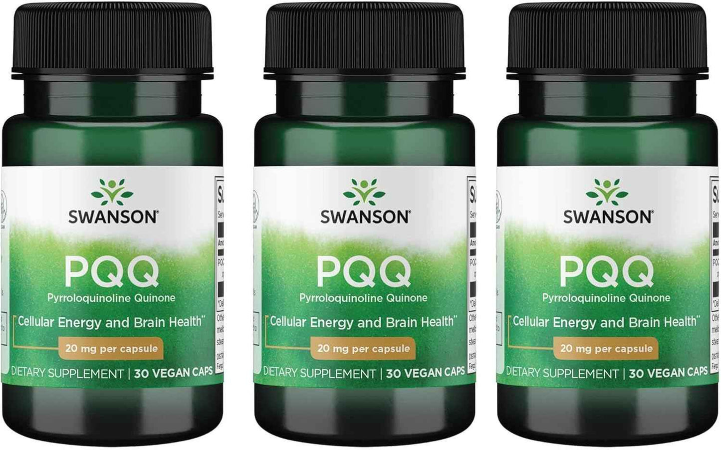 Swanson Pqq Pyrroloquinoline Quinone 20 mg 30 Veg Caps (3 Pack)
