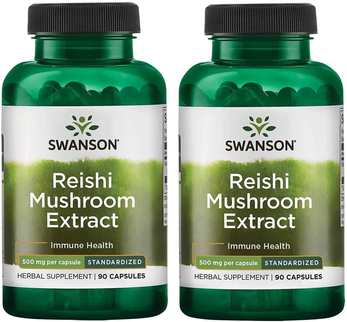 Swanson Reishi Mushroom Extract 500mg 90 Capsules x 2 - Pack of 2