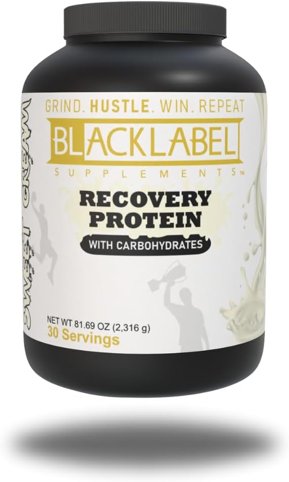 Sweet Cream Whey Isolate Recovery Protein Powder - 25g Protein, 50g Carbs - Post-Workout Supplement by BLACKLABEL Supplements