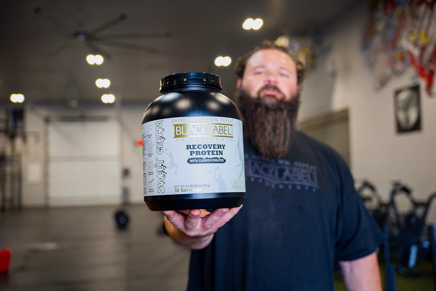 Sweet Cream Whey Isolate Recovery Protein Powder - 25g Protein, 50g Carbs - Post-Workout Supplement by BLACKLABEL Supplements