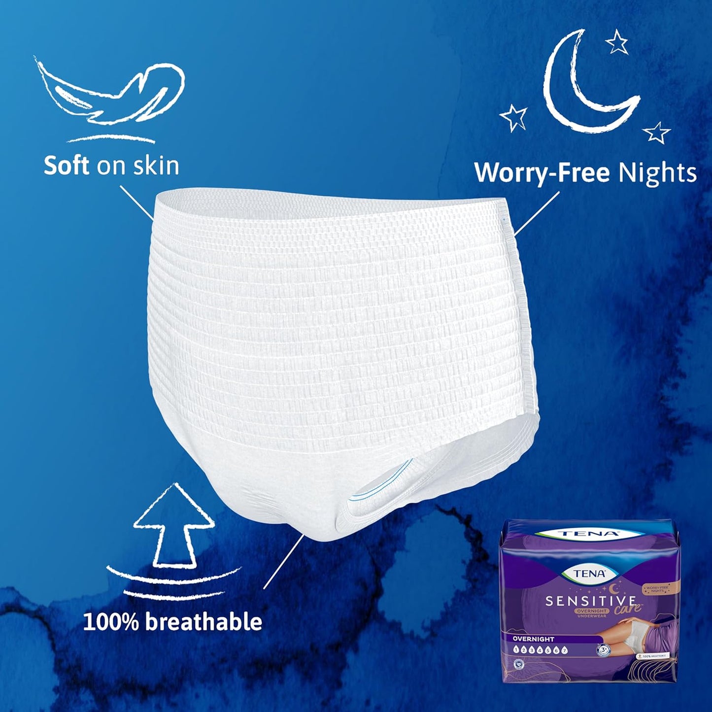 TENA Women's Incontinence Pads, Maximum Absorbency - Large, 56 Count, Overnight Absorbency, Postpartum & Bladder Control Underwear