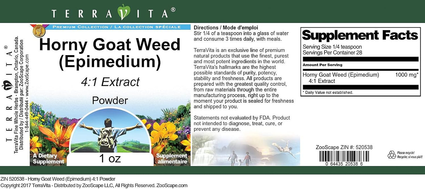 Terravita Epimedium 4:1 Powder (1 oz) - Pack of 2