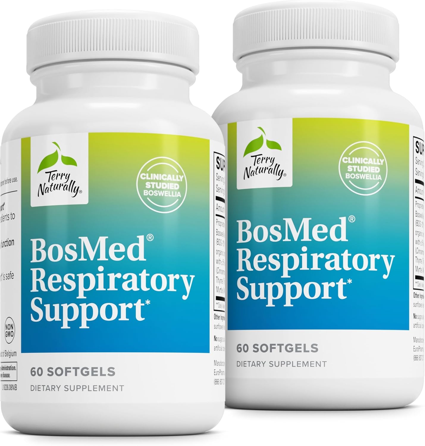 Terry Naturally BosMed Respiratory Support - Herbal Lung Supplement for Clear Bronchial Passages - 120 Softgels