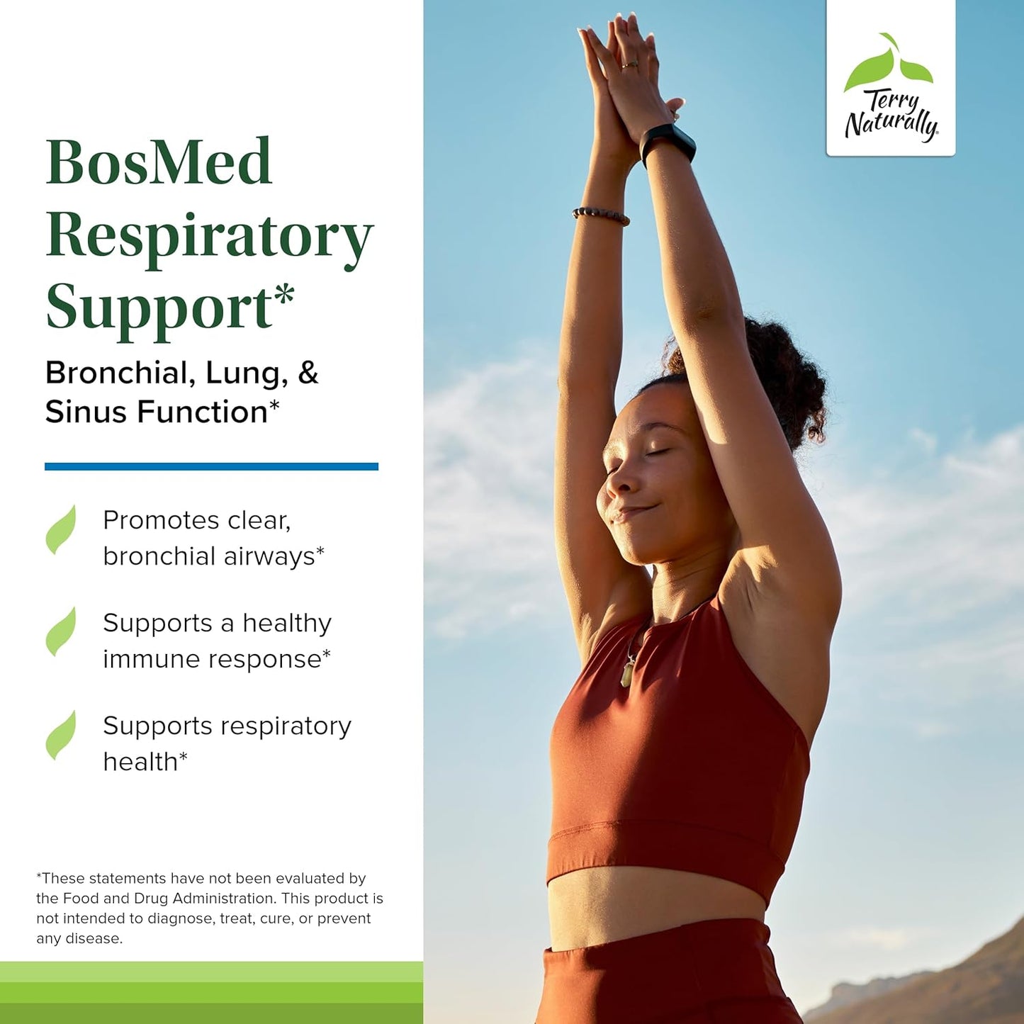 Terry Naturally BosMed Respiratory Support - Herbal Lung Supplement for Clear Bronchial Passages - 120 Softgels