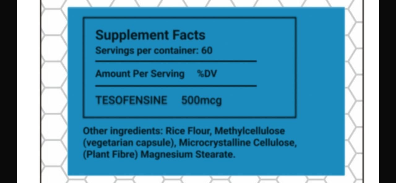 TESOFENSINE 500MCG 60 Capsules - High-Quality 3rd Party Tested Supplement