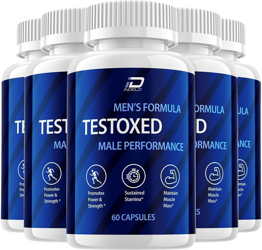 Testoxed Capsules Supplement - Maximum Strength Men's Wellness Support (5 Pack - 300 Capsules)