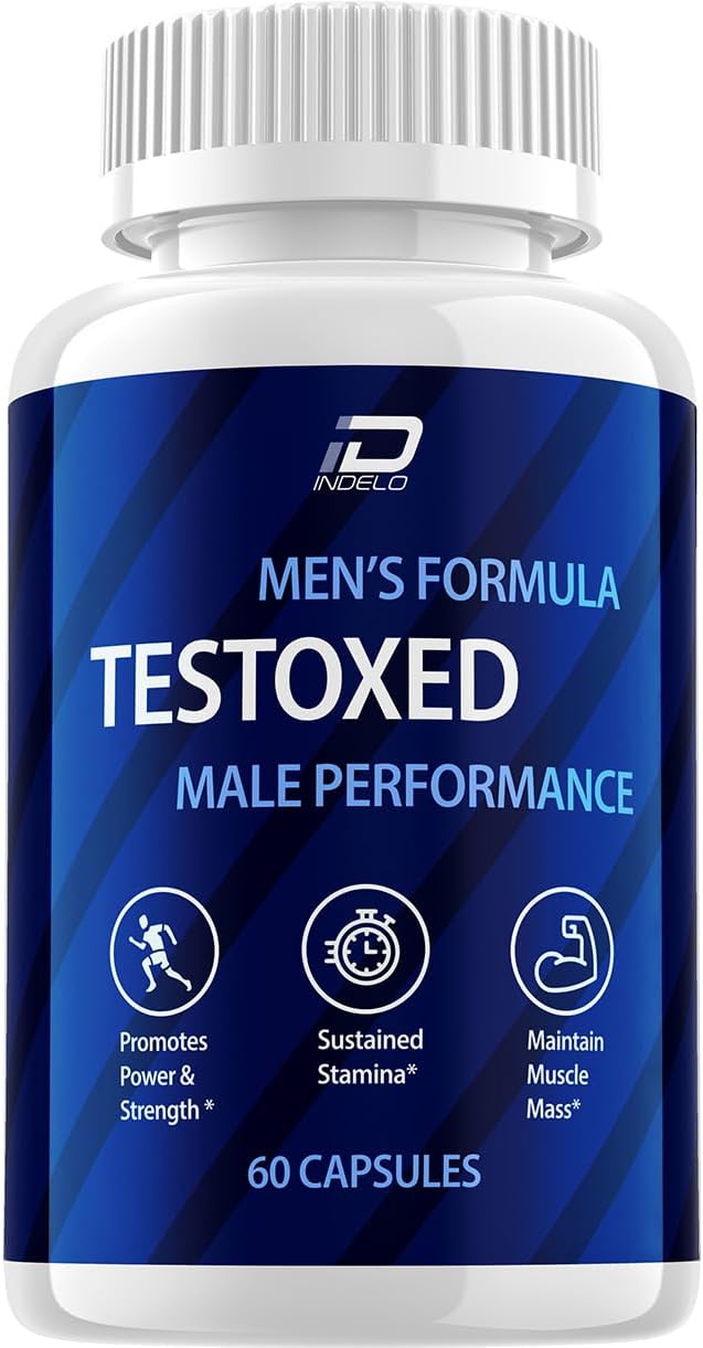 Testoxed Capsules Supplement for Men - Maximum Strength Energy Performance Support (1 Pack - 60 Capsules)
