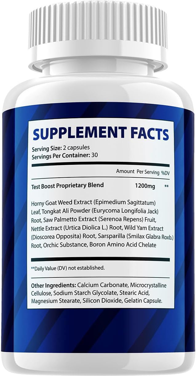Testoxed Capsules Supplement for Men - Maximum Strength Energy Performance Support (1 Pack - 60 Capsules)
