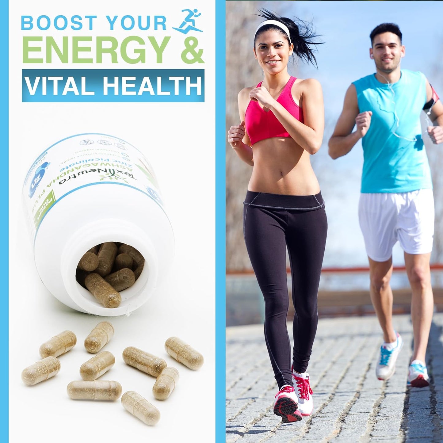 Texnewtra Ashwagandha and Zinc Picolinate Capsules - 60 Count - Immune Health and Metabolic Support Formula