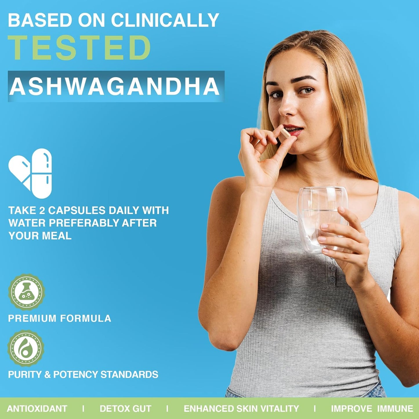 Texnewtra Ashwagandha and Zinc Picolinate Capsules - 60 Count - Immune Health and Metabolic Support Formula