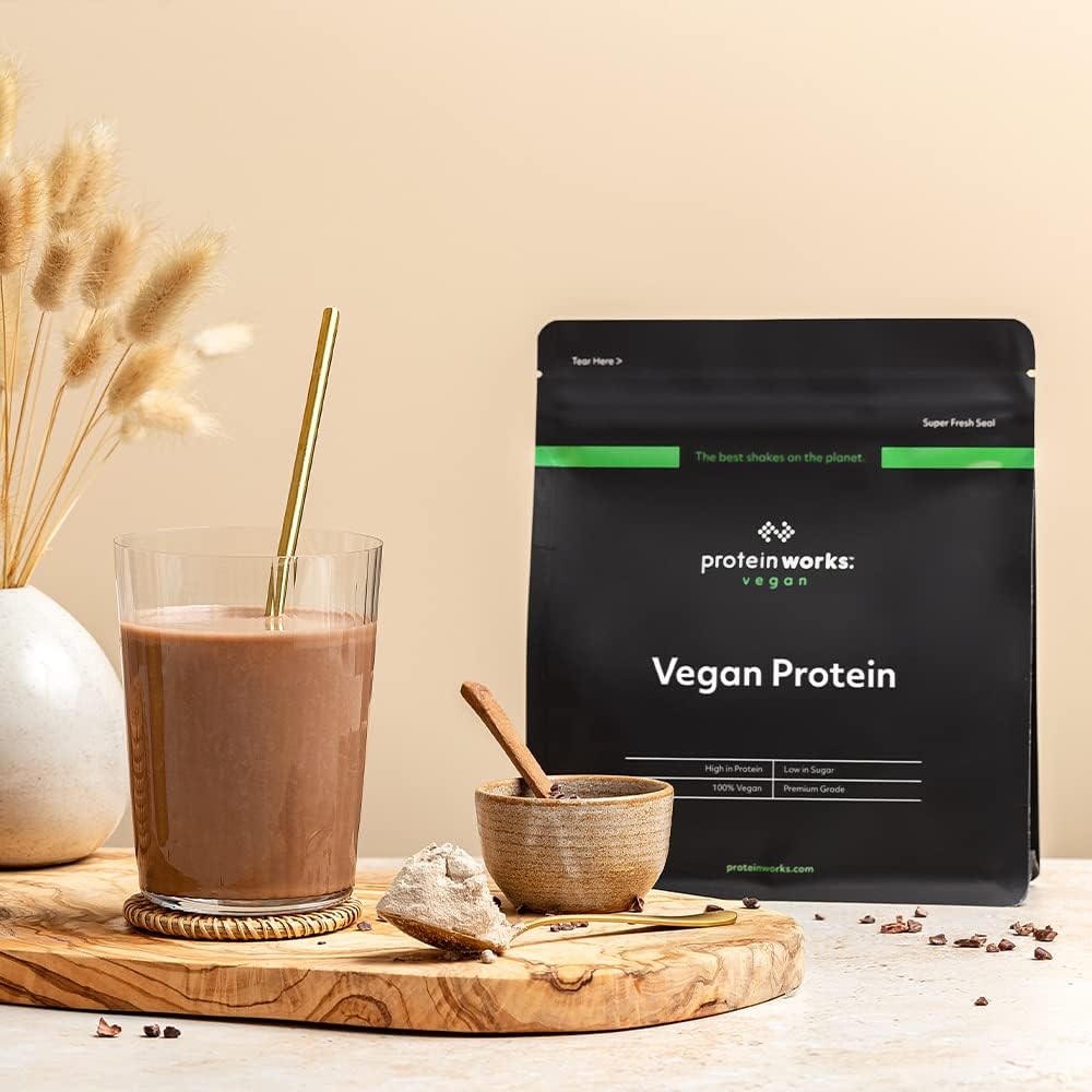 The Protein Works Chocolate Silk Vegan Protein Powder - 25g Plant-Based Protein, Gluten-Free, Low Fat Shake - 2.20 Pounds