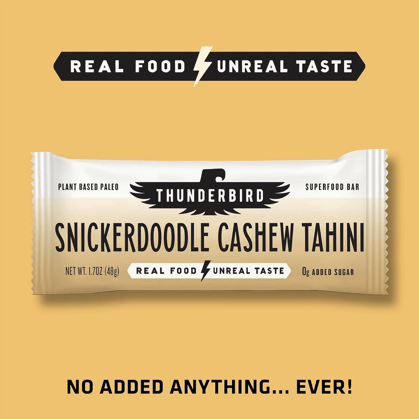 Thunderbird Energetica Snickerdoodle Cashew Tahini Energy Bars - 12 Count, 1.7 oz, Gluten-Free, Protein-Packed, Vegan, Paleo, Non-GMO, No Added Sugar