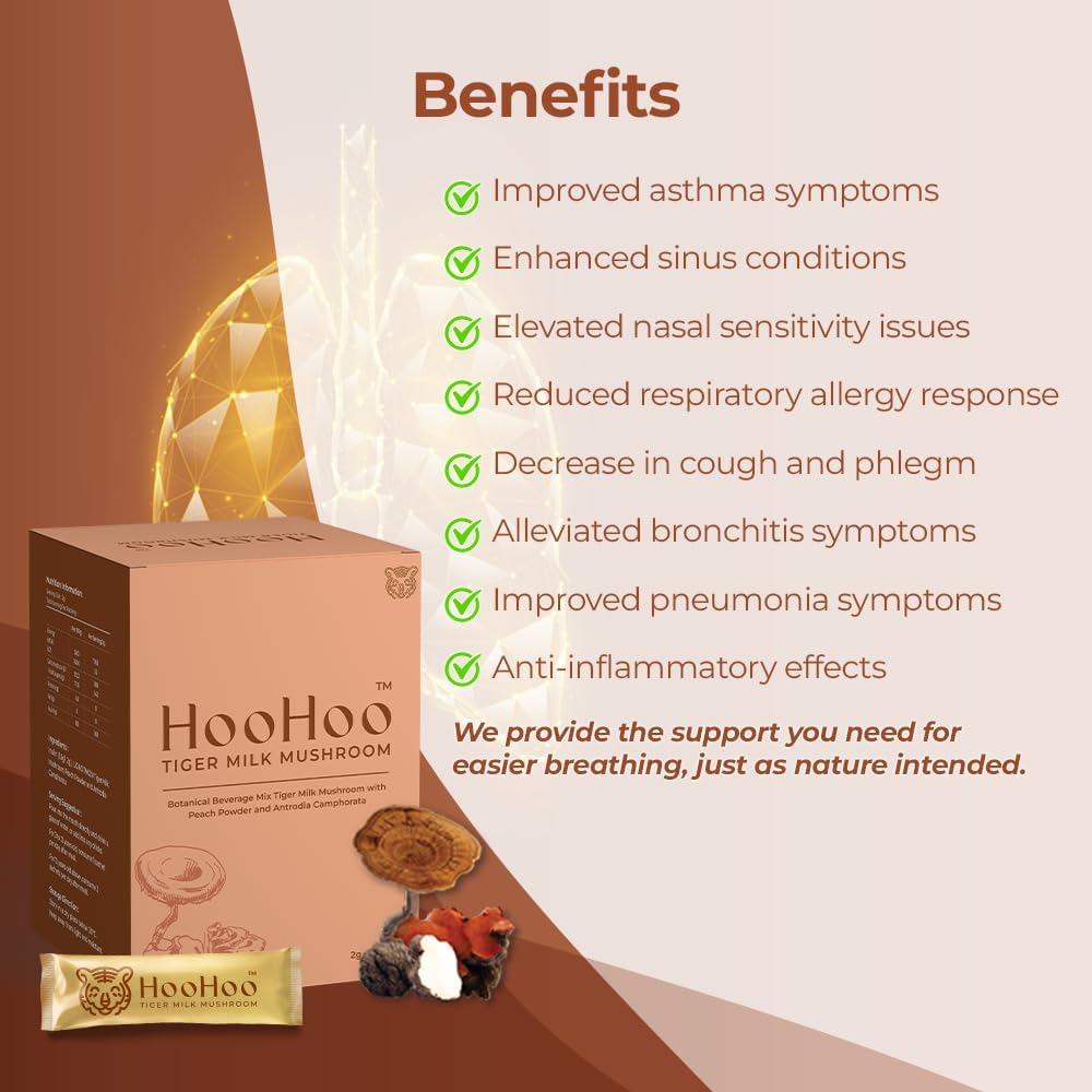 Tiger Milk Mushroom Lung Health Supplement - 0.07oz (30 Pack) by Hoo Hoo™