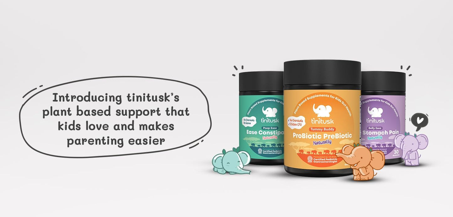 TINITUSK Tummy Buddy: Probiotic & Plant-Based Prebiotic Supplement for Digestion & Immunity, Gluten-Free
