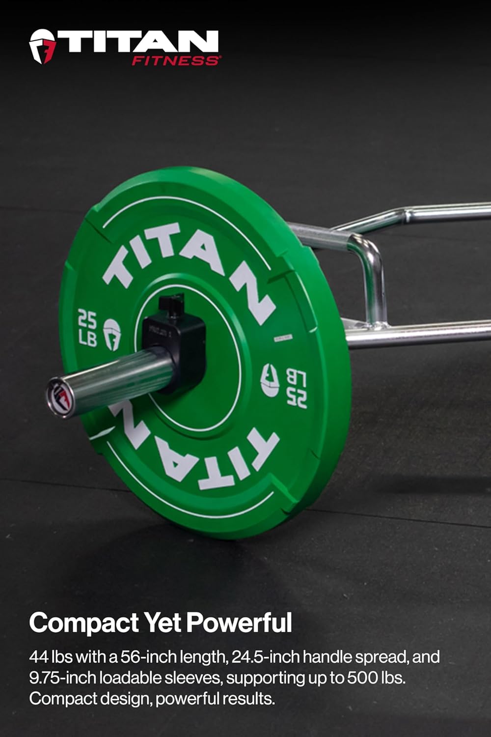 Titan Fitness Olympic Hex Trap Barbell for Deadlifts and Squats, 500 LB Capacity, Knurled Grips